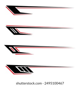 Set of abstract geometric stripes vehicle wrap decals