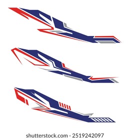 Set of abstract geometric stripes vehicle wrap stickers