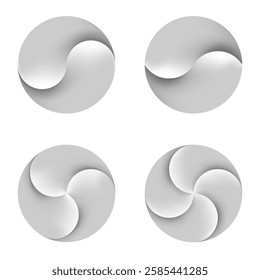 Set of Abstract Geometric Symbols. Rotational Designs.