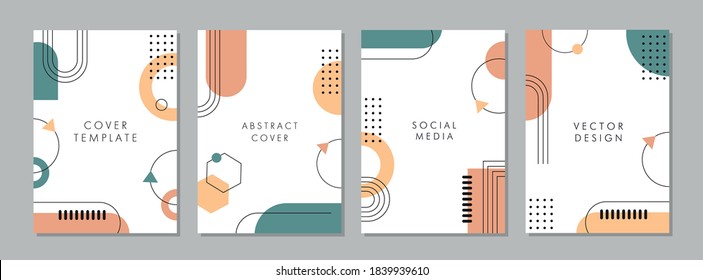 Set of abstract geometric templates. Universal cover Designs for Annual Report, Brochures, Flyers, Presentations, Leaflet, Magazine.