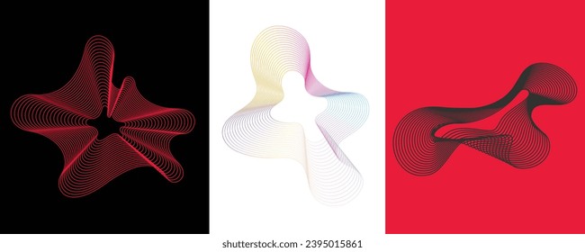 Set of abstract geometric t-shirt vector designs, graphic prints. Brooklyn, Paris, London. ready to print