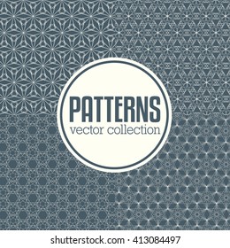 Set of abstract geometric vector pattern backgrounds.