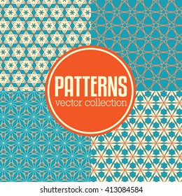 Set of abstract geometric vector pattern backgrounds.