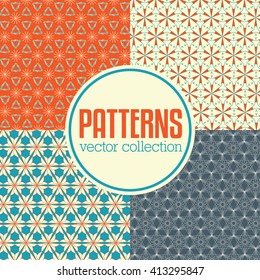 Set of abstract geometric vector pattern backgrounds.