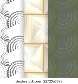 Set abstract geometric vector seamless patterns. Modern wallpaper, bright background graphic element