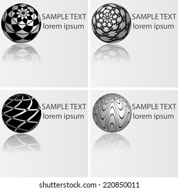 Set of abstract geometrical background. Logo design. Vector illustration.