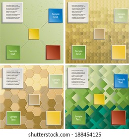Set of abstract geometrical background. Modern design . 