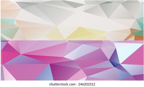Set of abstract geometrical backgrounds consisting of multicolored triangular polygons