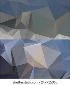 Set of abstract geometrical backgrounds consisting of multicolored triangular polygons
