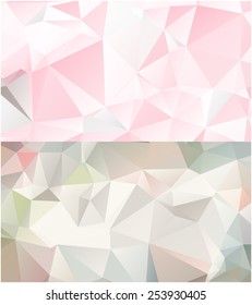 Set of abstract geometrical backgrounds consisting of multicolored triangular polygons