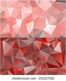 Set of abstract geometrical backgrounds consisting of multicolored triangular polygons