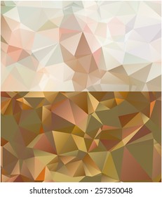 Set of abstract geometrical backgrounds consisting of multicolored triangular polygons