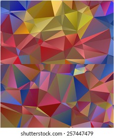 Set of abstract geometrical backgrounds consisting of multicolored triangular polygons