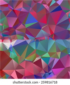 Set of abstract geometrical backgrounds consisting of multicolored triangular polygons