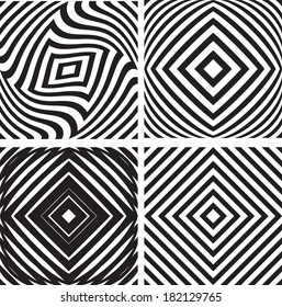 Set of abstract geometrical seamless pattern 