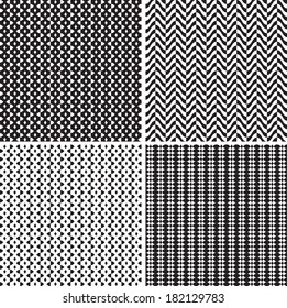 Set of abstract geometrical seamless pattern 