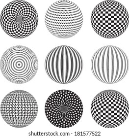 Set of abstract geometrical spheres