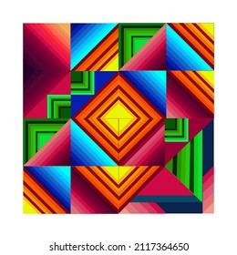 Set of abstract geometrics. Collection of abstract geometric shapes with bright colors. Abstract form of composition. Vector.