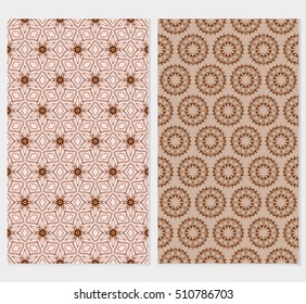 Satz von abstrakter Geometrie Blume nahtlose Muster. Vektorgrafik. Für Designbekleidung, Grußkarte, Scrapbook, Tapetenfüllungen