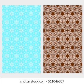 Set of abstract geometry flower seamless pattern. Vector illustration. For design clothes, greeting card, scrapbook, wallpaper fills