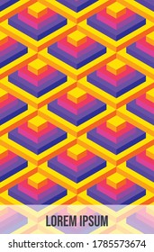 a set abstract geometry poster or 3d isometric pattern, for fresh cover and poster. Collection of cool vintage covers. modern colorful compositions background.