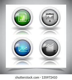 Set of abstract glass buttons. Vector illustration EPS10.