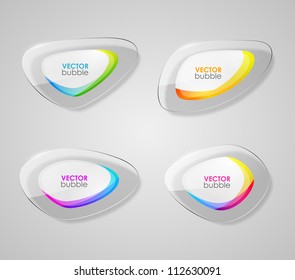 set of abstract glass labels