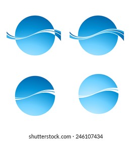 Set of abstract globe emblems