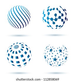  set of Abstract globe vector icons