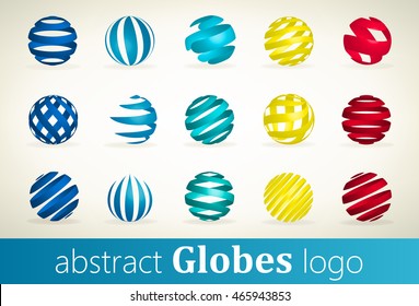 Set of abstract globes logo