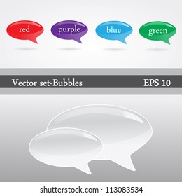 Set of abstract glossy speech bubbles - isolated. Vector eps 10.