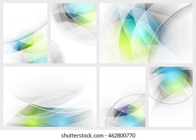 Set of abstract glowing vector background with space for your content.