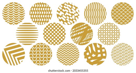 Set of abstract golden circles. Template for cards, patterns and other designs.