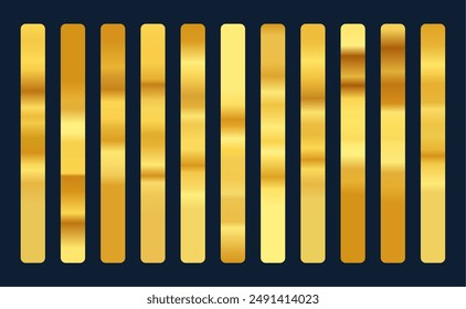 set of abstract golden color gradient banner design vector