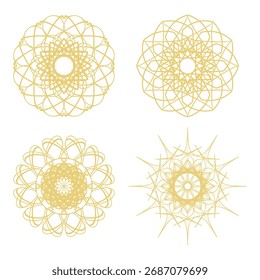 Set of abstract golden shapes