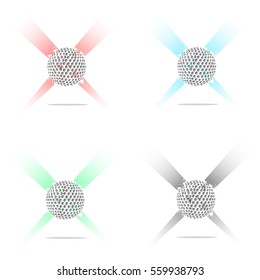 Set abstract golf ball of ink blots in lighting. Vector illustration