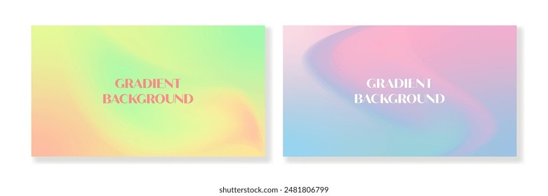 Set of abstract gradient backgrounds of blue, violet, pink and green colors. For covers, wallpapers, banners, branding, business cards and other projects. For web and print.