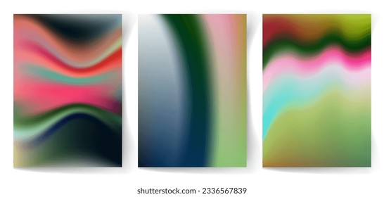 Conjunto de degradados abstractos en tonos pastel. Ilustración vectorial.