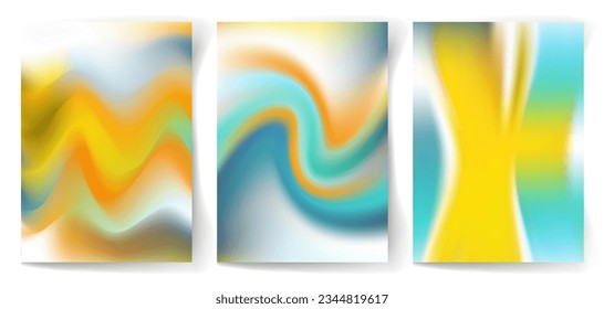 A set of abstract gradient backgrounds in pastel colors. Vector illustration.