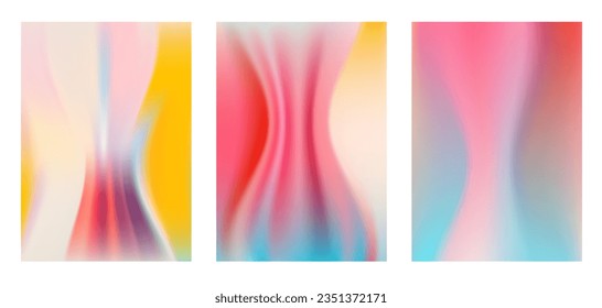 A set of abstract gradient backgrounds in pastel colors. Vector illustration.