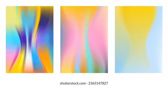 A set of abstract gradient backgrounds in pastel colors. Vector illustration.