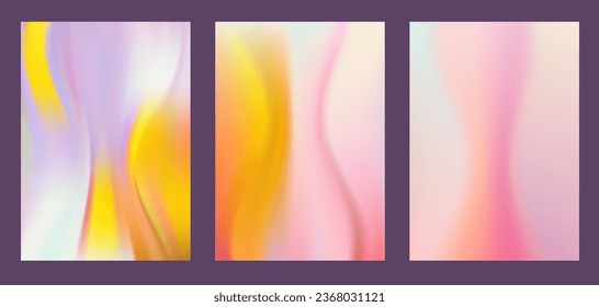 A set of abstract gradient backgrounds in pastel colors. Vector illustration.