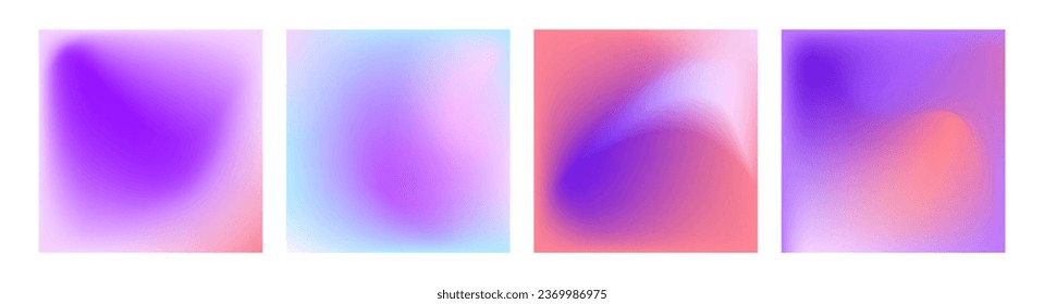 Set abstract gradient backgrounds in soft pastel colors.