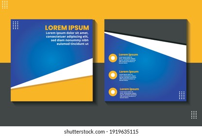 Set Of Abstract Gradient Banner Blue Yellow Business Venture Poster, Flyer