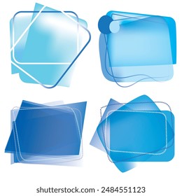 Conjunto de Formas de Anuncio de degradado abstracto. Plantilla para el diseño de un logotipo, flyer o presentación.
