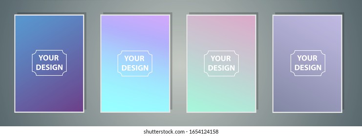 Set of abstract gradient banners. Minimal style color background. Template for wallpaper, mobile app, screen