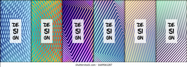 Set of abstract gradient banners. Minimal style color background. Template for wallpaper, mobile app, screen