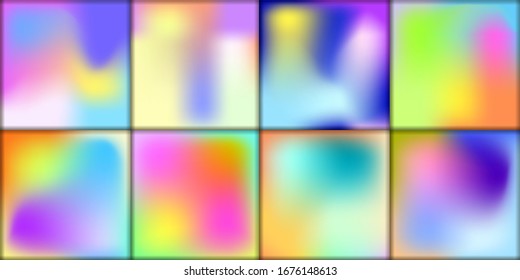 Set of abstract gradient banners. Minimal style color background. Template for wallpaper, mobile app, screen