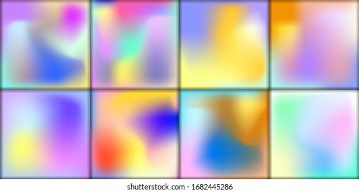 Set of abstract gradient banners. Minimal style color background. Template for wallpaper, mobile app, screen