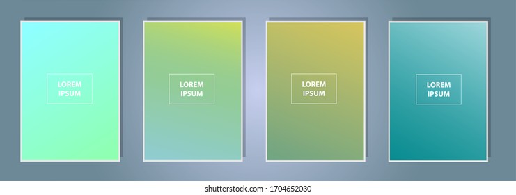 Set of abstract gradient banners. Minimal style color background. Template for wallpaper, mobile app, screen